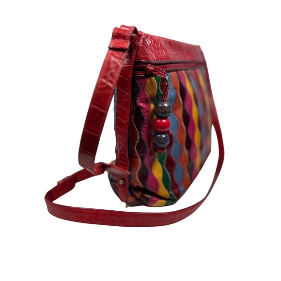 VINTAGE 80's Sharif Rainbow Crossbody Bag - Picture 5 of 13